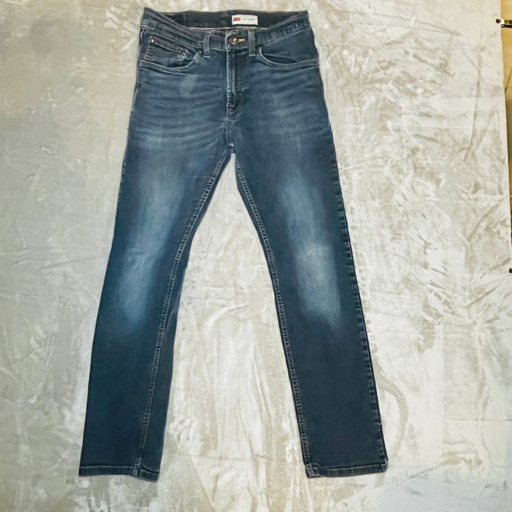 Wrangler Slim Straight Jeans Mens 28x30 Medium Wash Blue Denim Casual